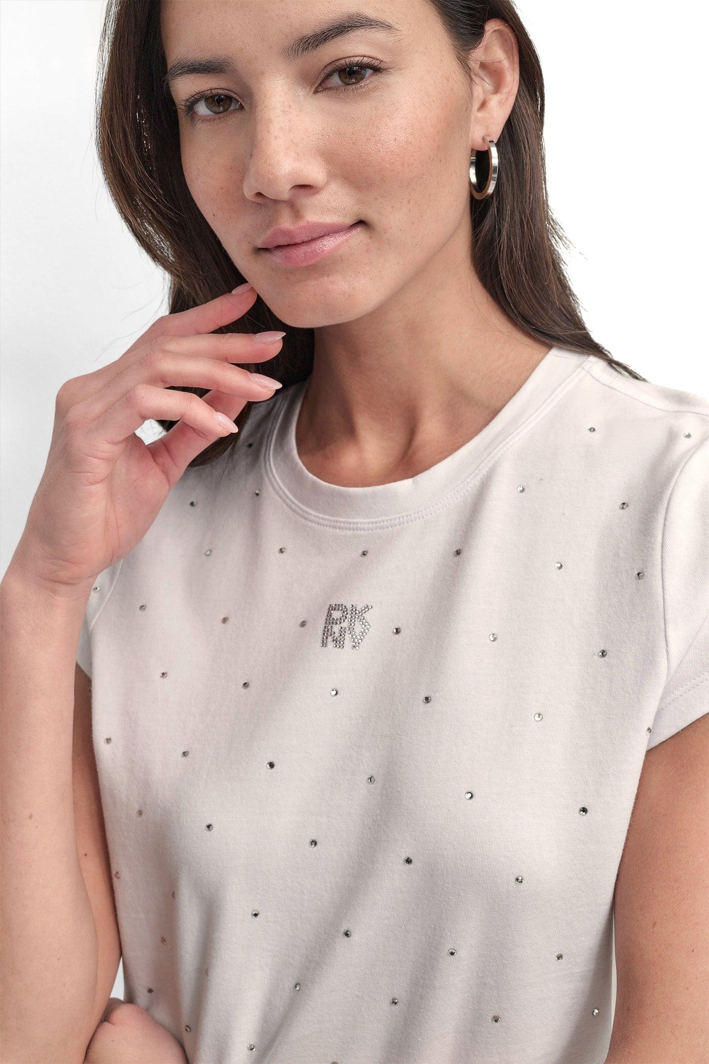 CRYSTAL EMBELLISHED LOGO TEE Product Image
