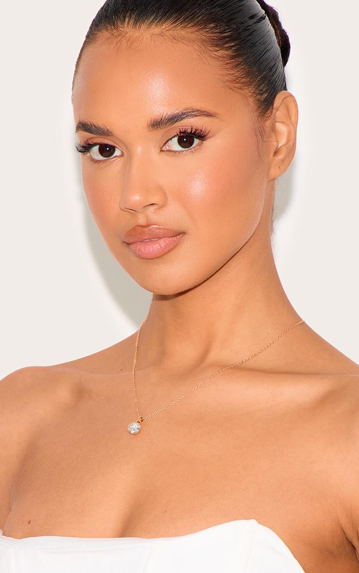 Gold Diamante Pendant Necklace Product Image