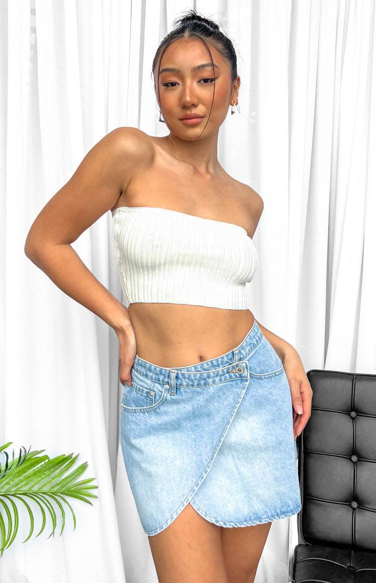 Alcmene Denim Asymmetrical Wrap Mini Skirt Baby Product Image