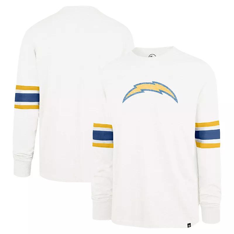 Men's '47 White Los Angeles Chargers Gridiron Premier Brex Long Sleeve T-Shirt,  Product Image