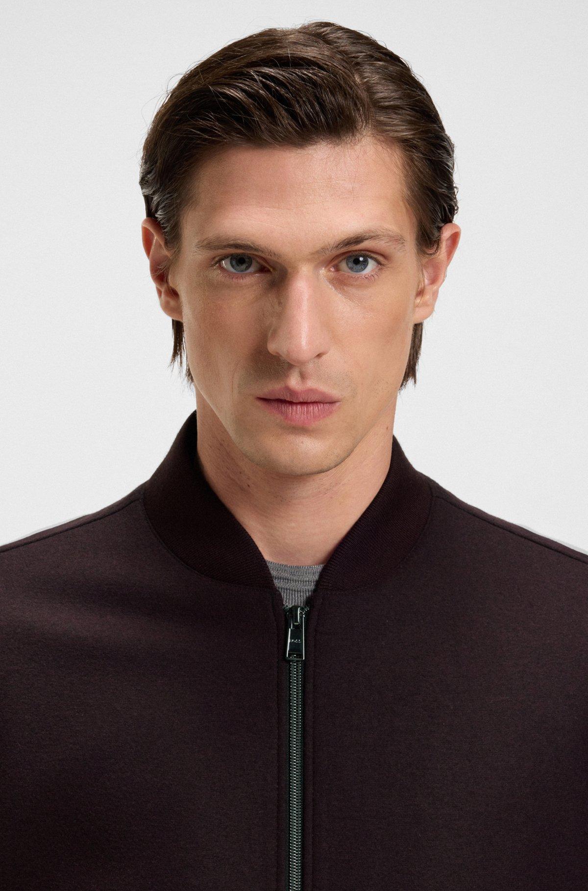 Brushed slim-fit jacket in stretch flannel Product Image