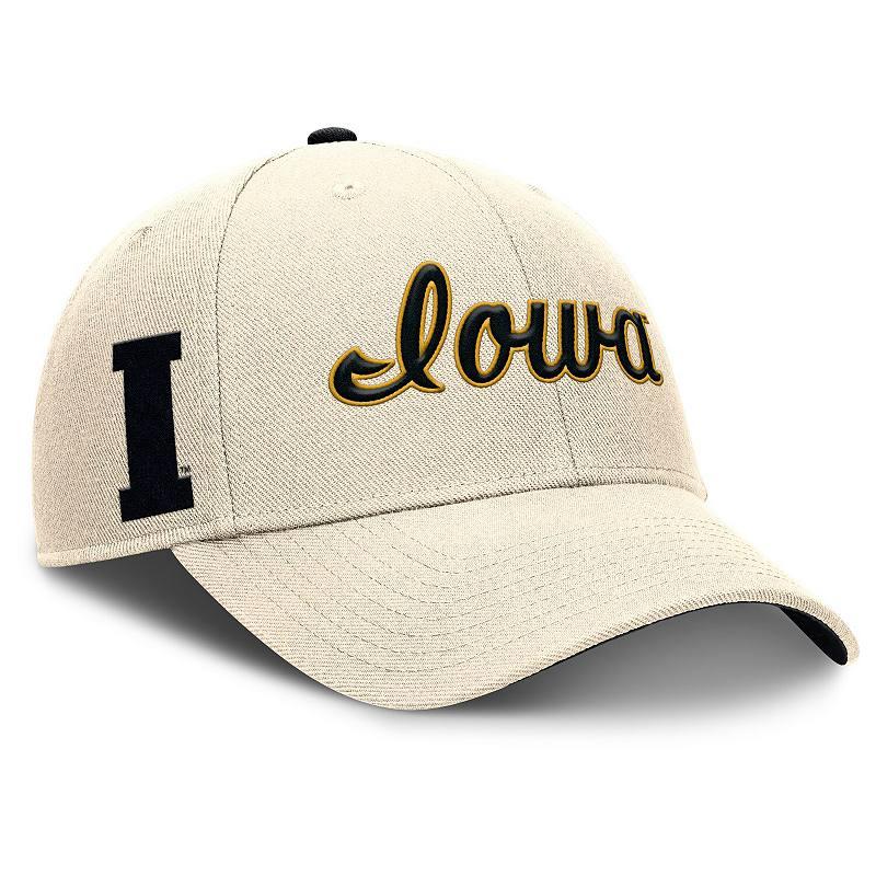 Men's Nike Natural Iowa Hawkeyes Primetime Rise Adjustable Hat, Beige Product Image