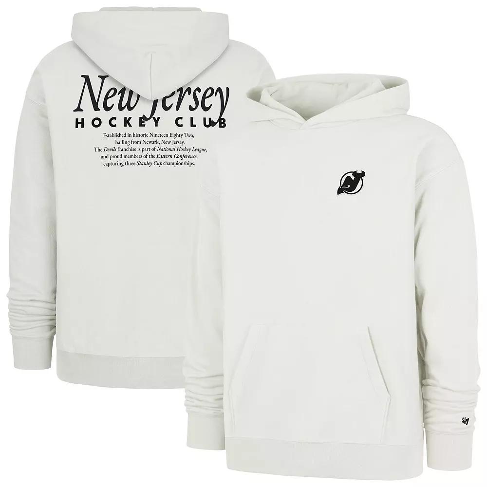 Men's '47 Natural New Jersey Devils Foundation Pullover Hoodie,  Product Image