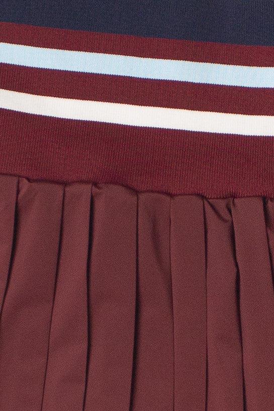 Striped Waist Pleated Skort Product Image