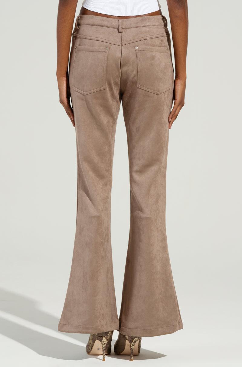 SOFIA FAUX SUEDE FLARE PANTS Product Image