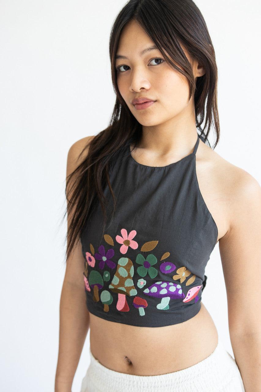 Embroidered Mushroom Halter Product Image