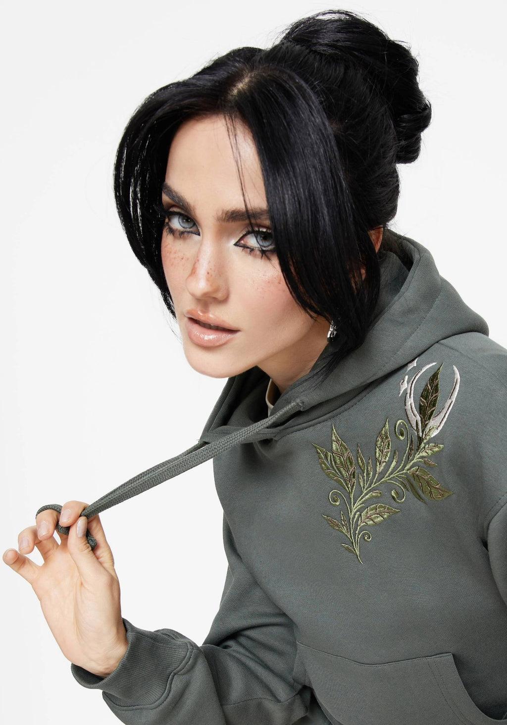 Nirah Cotton Cropped Crop Hoodie Product Image