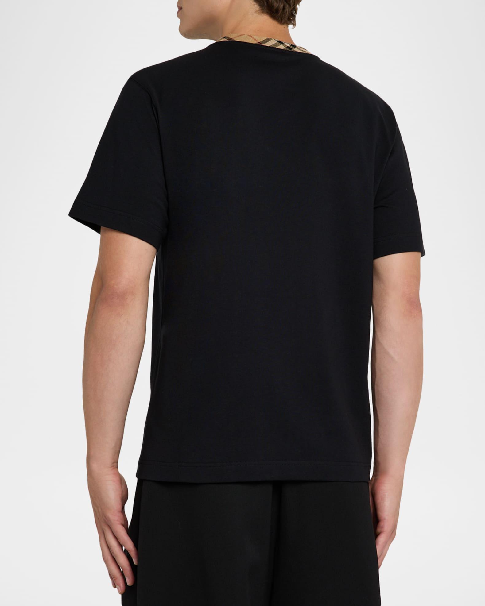 Men's Cotton Check-Trim Crewneck T-Shirt Product Image