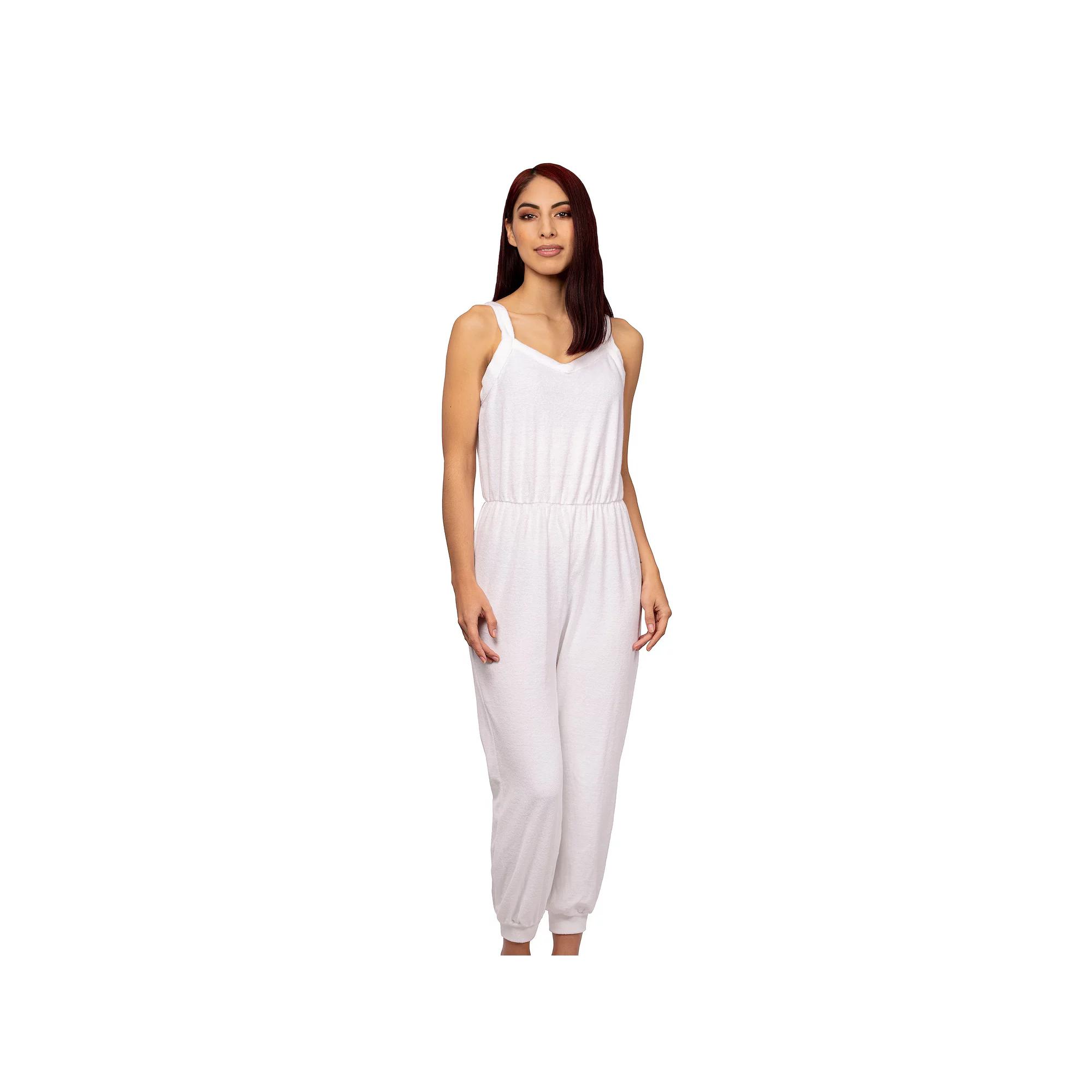 Women's Jordan Taylor Terrycloth Swim Cover-Up Jumpsuit, Size: Large, White Product Image
