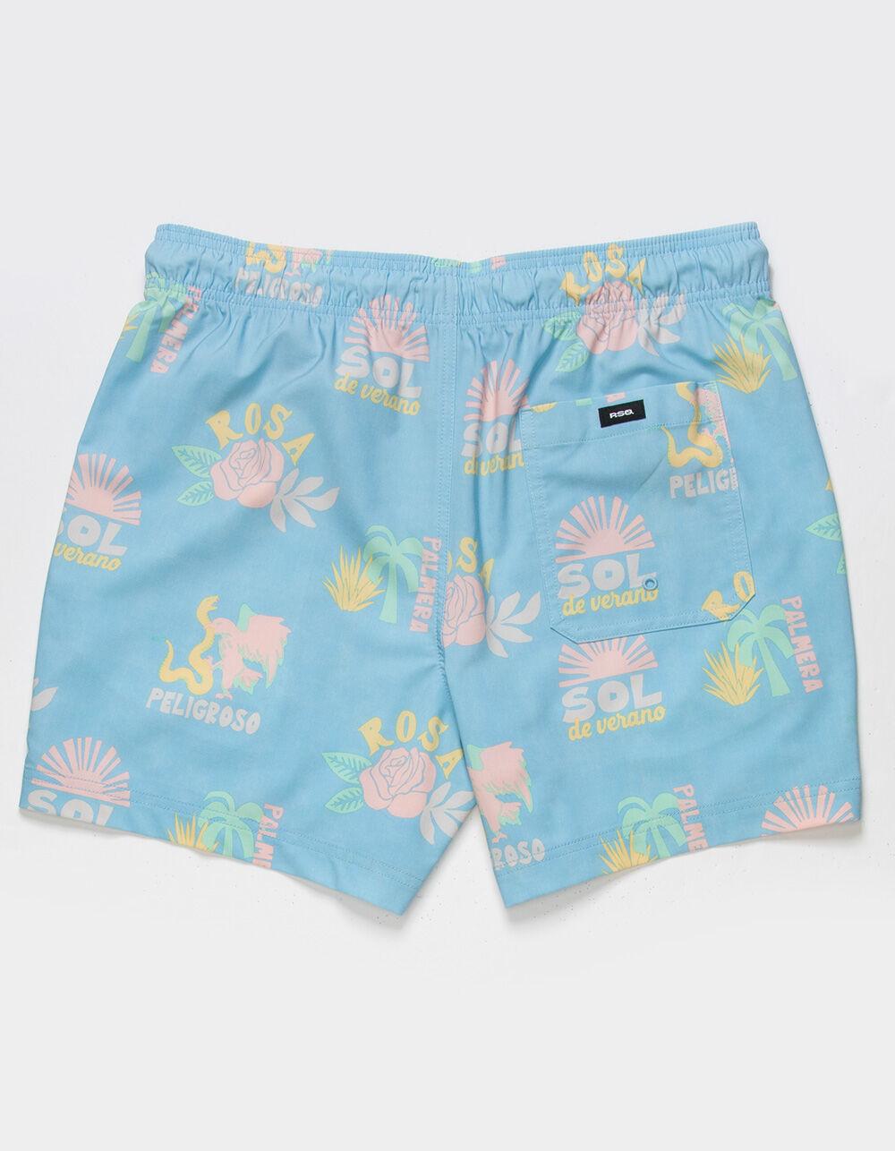 RSQ Mens Baja 5" Swim Shorts - LIGHT BLUE Product Image