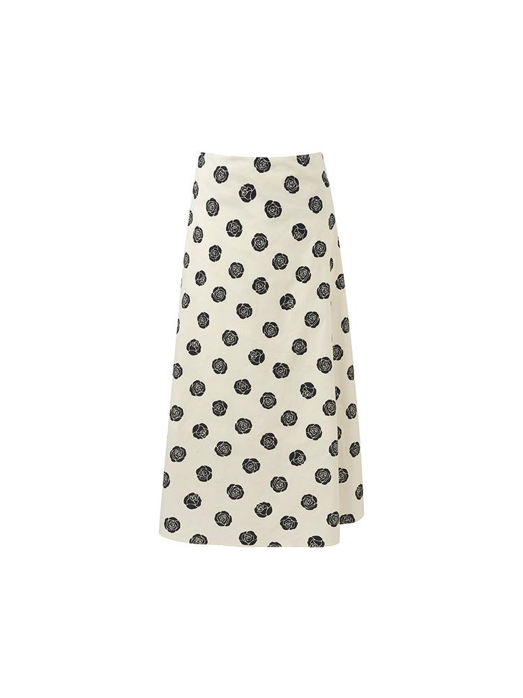 Off Shoulder 3D Rose Knotted Top And Half Skirt Two-Piece Set Product Image