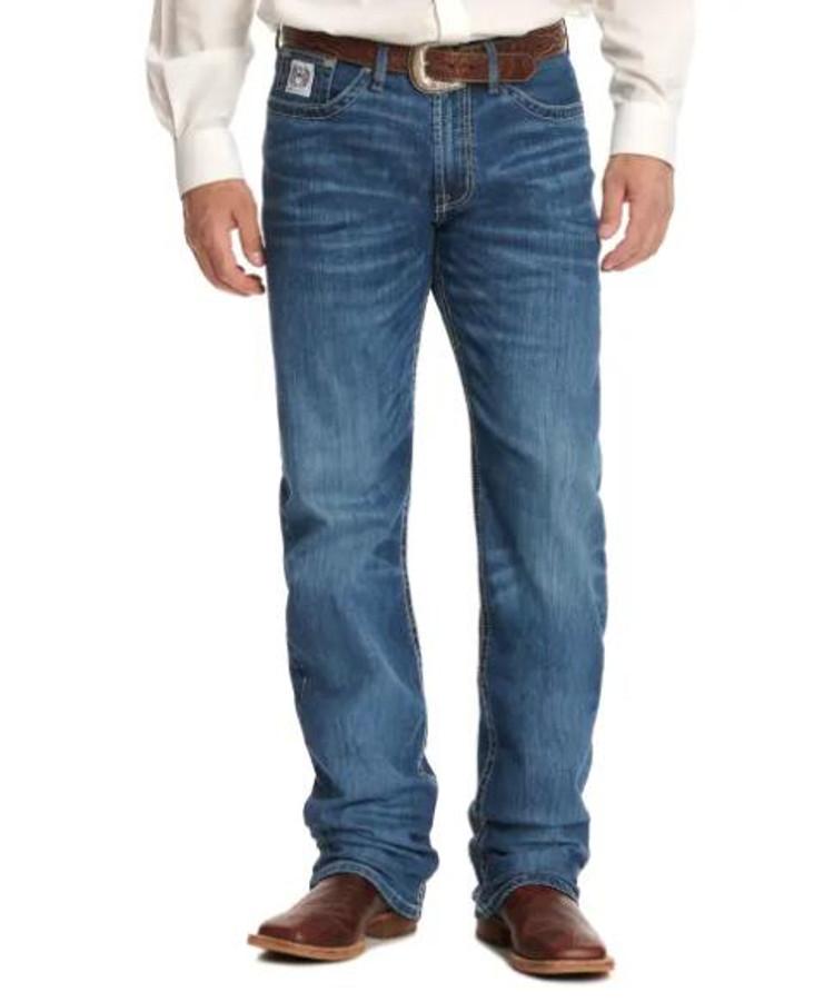 SALE Cinch® Men's White Label MR Medium Stone Relaxed Straight Leg Jeans Product Image