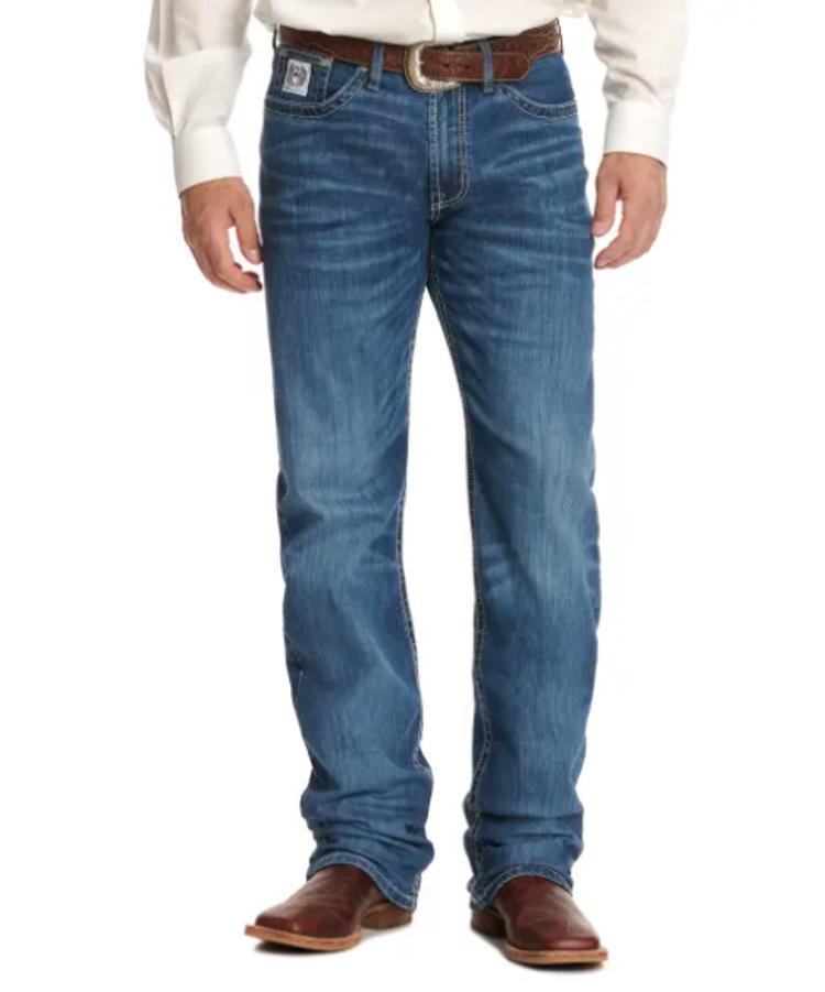 SALE Cinch® Men's White Label MR Medium Stone Relaxed Straight Leg Jeans Product Image