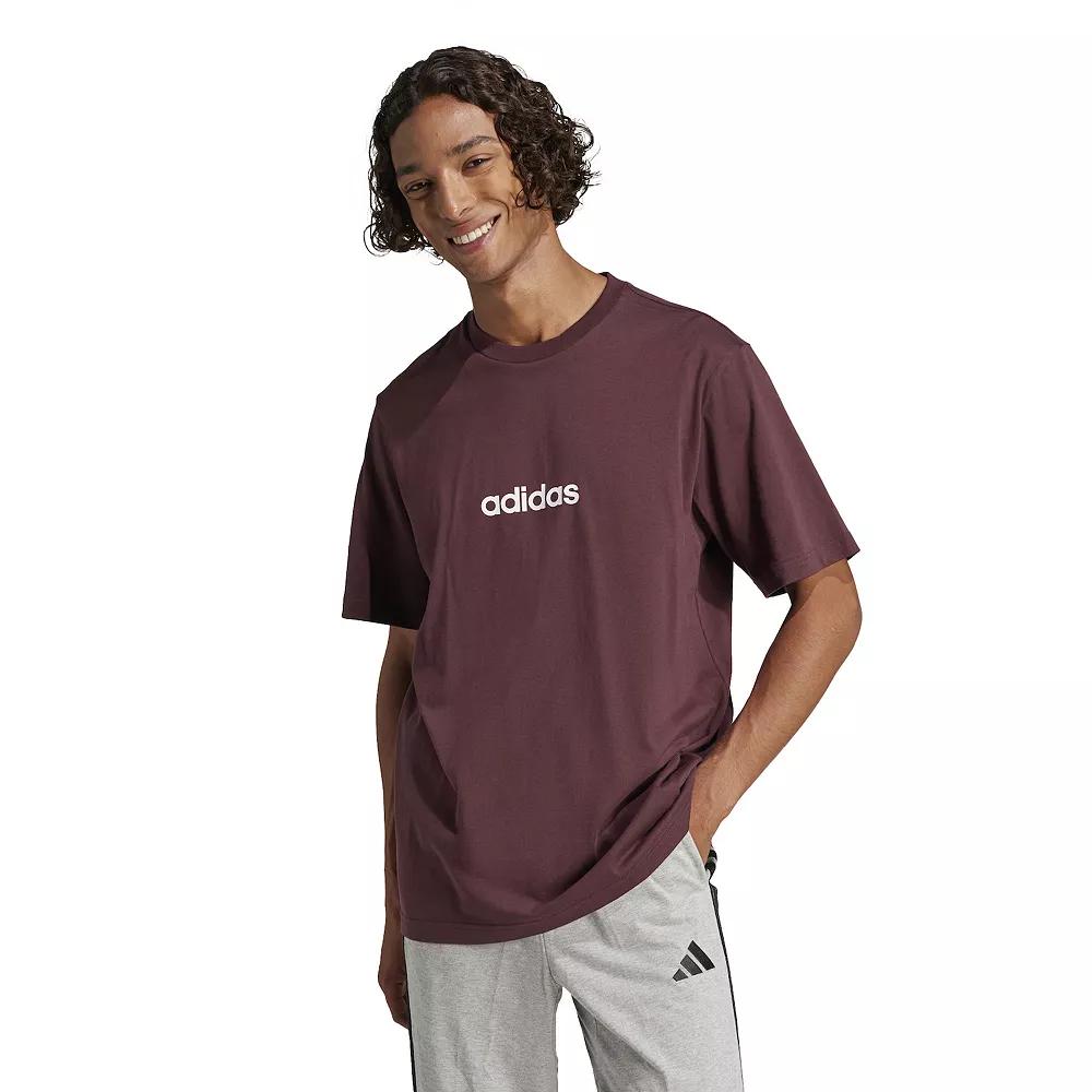 Men's adidas Essentials Single Jersey Sportswear T-Shirt, Size: XL, Aurora Red Product Image