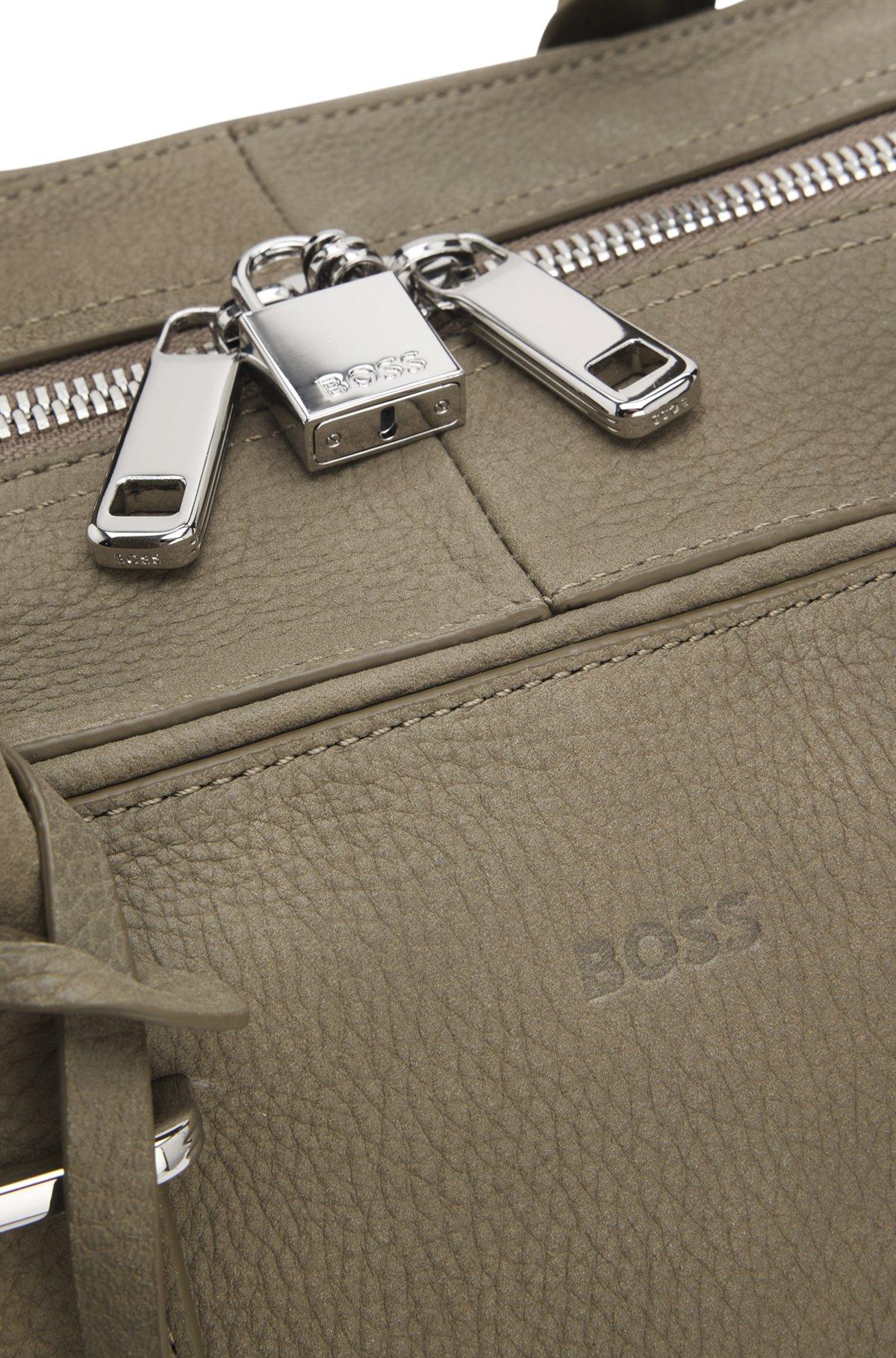 Grained-leather holdall with embossed logo Product Image
