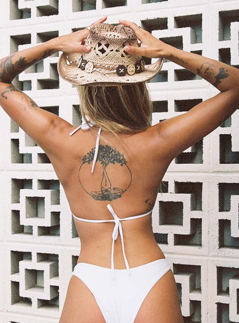 Layla Triangle Bikini Top White Product Image