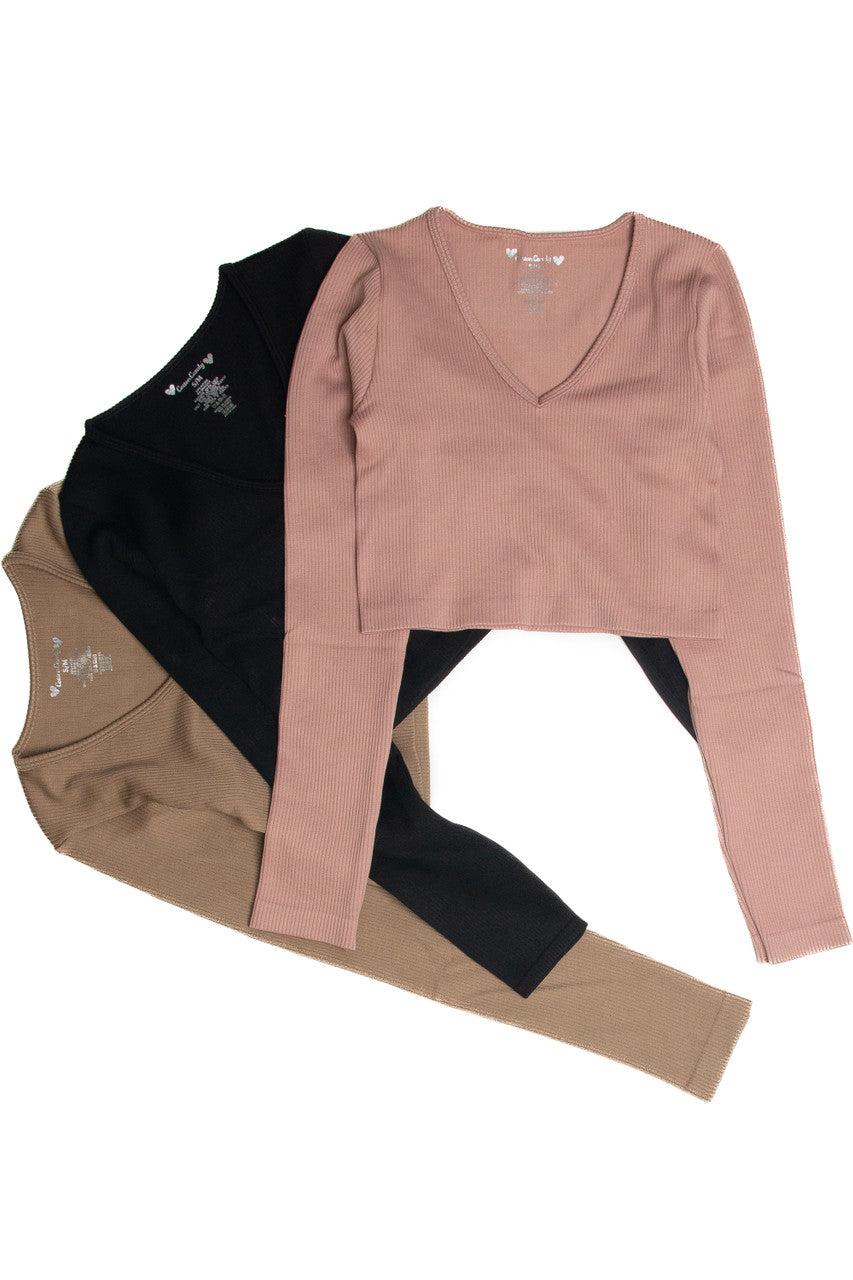 Seamless Long Sleeve V Neck Shirt Product Image