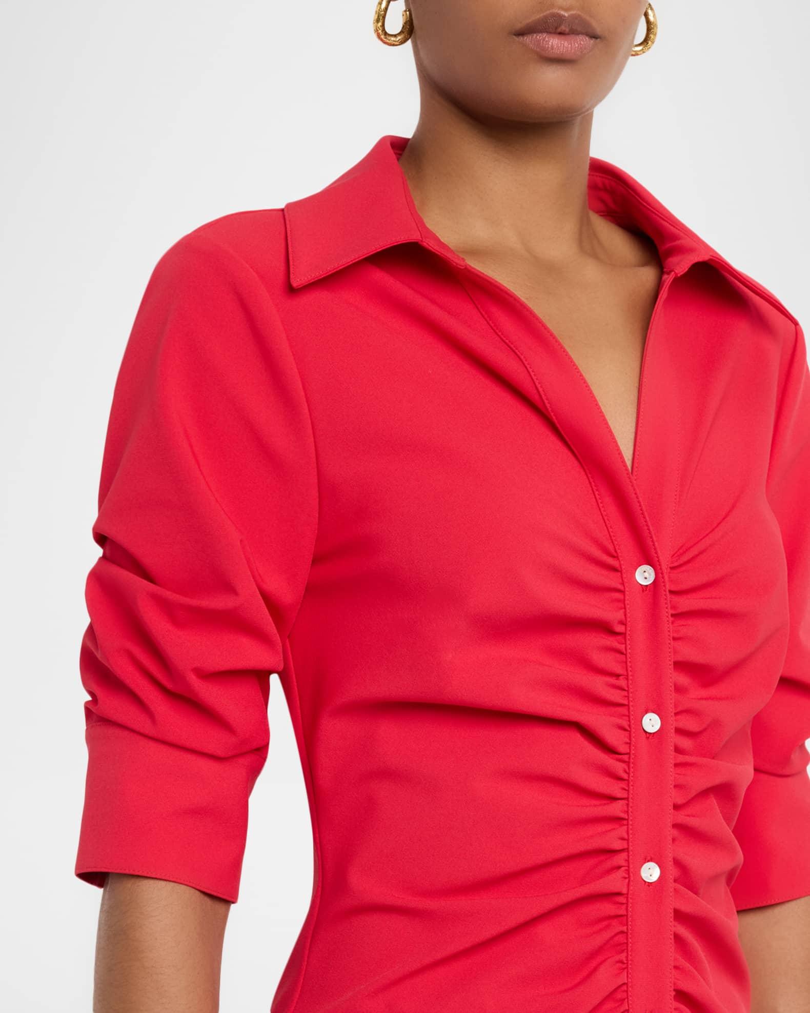 Elina Ruched Button-Front Mini Dress Product Image