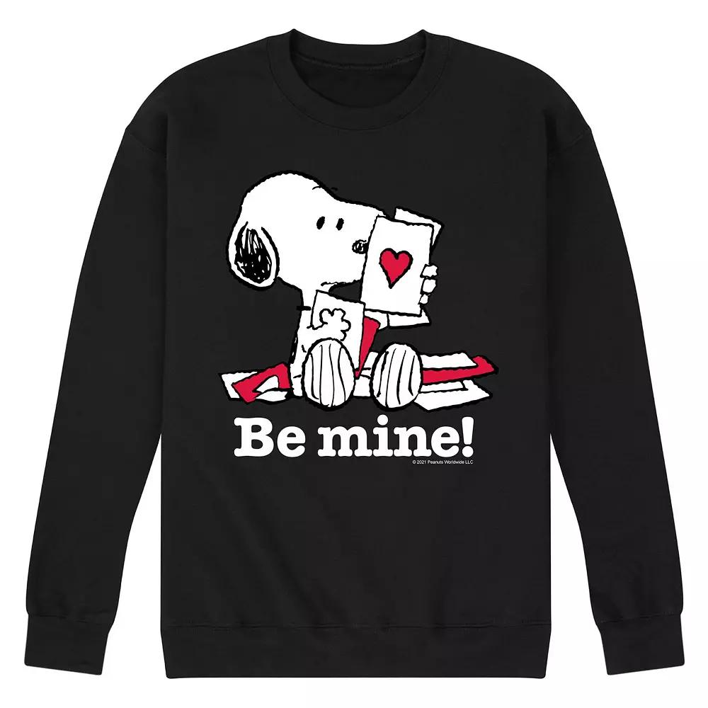 Men's Peanuts Be Mine Snoopy Fleece Sweatshirt,  Product Image
