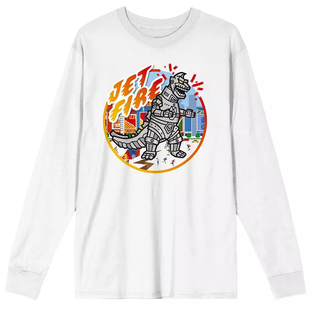 Men's Godzilla Jet Fire Long Sleeve Graphic Tee,  Product Image