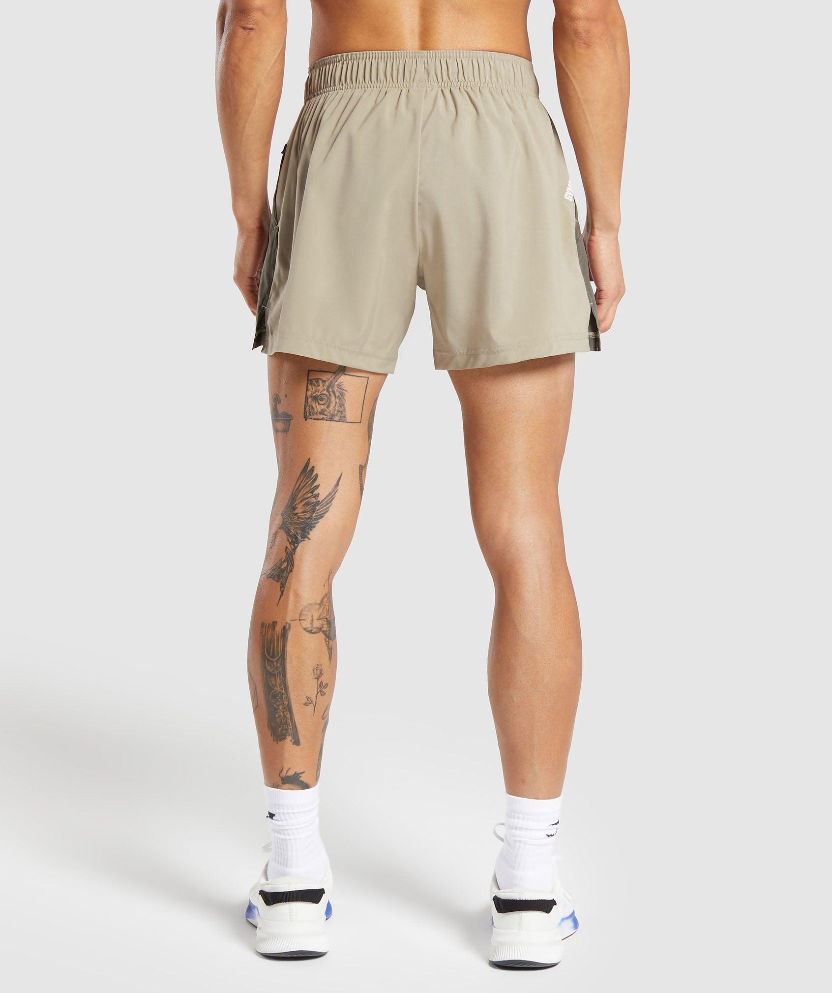 Gymshark Sport 5" Shorts - Sand Brown/Camo Brown Male Product Image