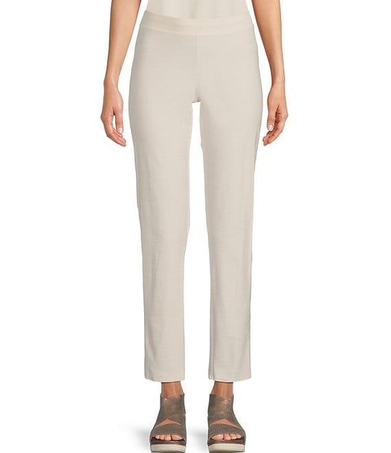 Eileen Fisher Washable Stretch Crepe Slim Leg Ankle Pants Product Image
