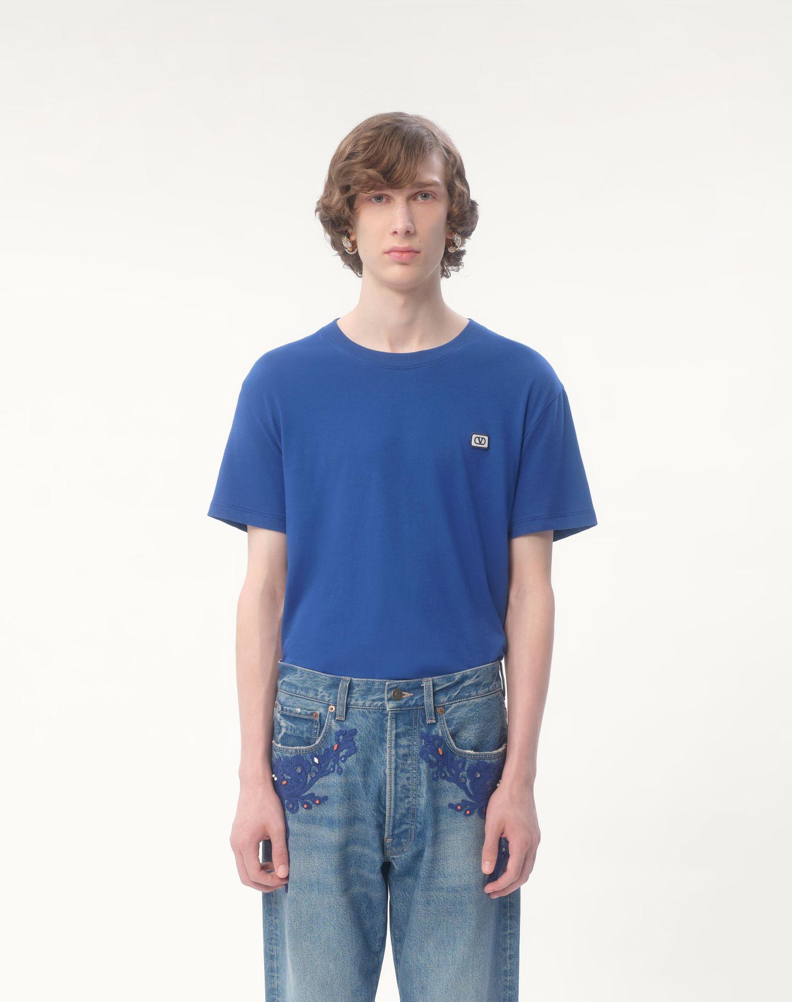 Cotton T-Shirt With Vlogo Patch Product Image