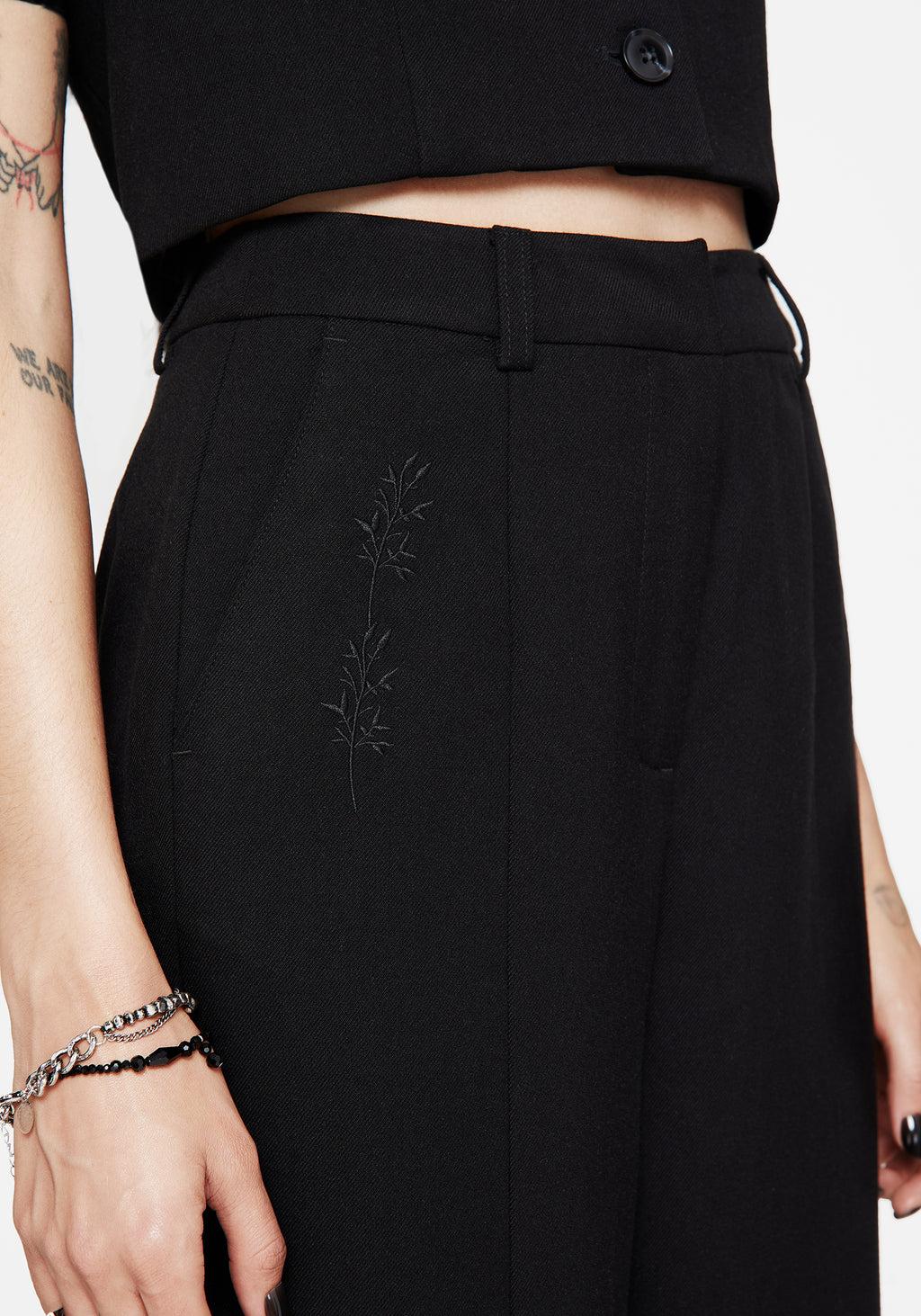 Thora Embroidered Front Split Tailored Trouser Product Image