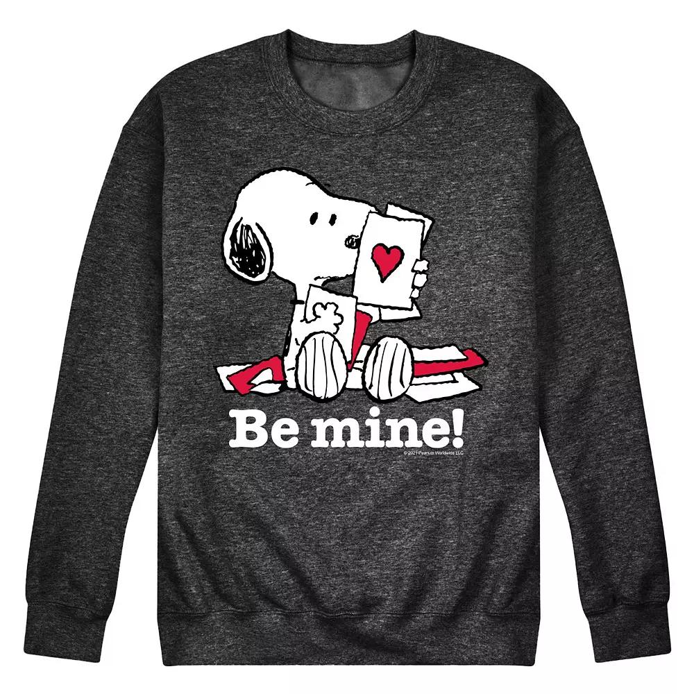 Men's Peanuts Be Mine Snoopy Fleece Sweatshirt,  Product Image