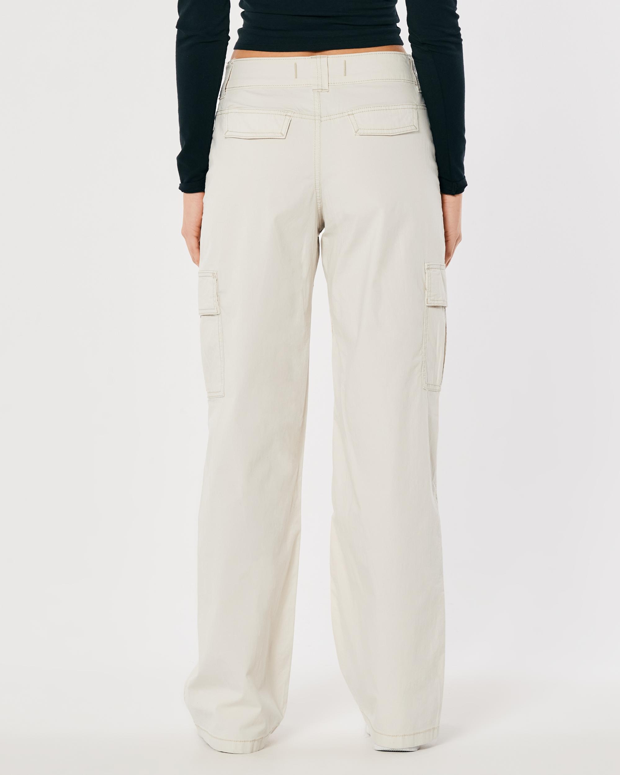 High-Rise Poplin Baggy Cargo Pants Product Image