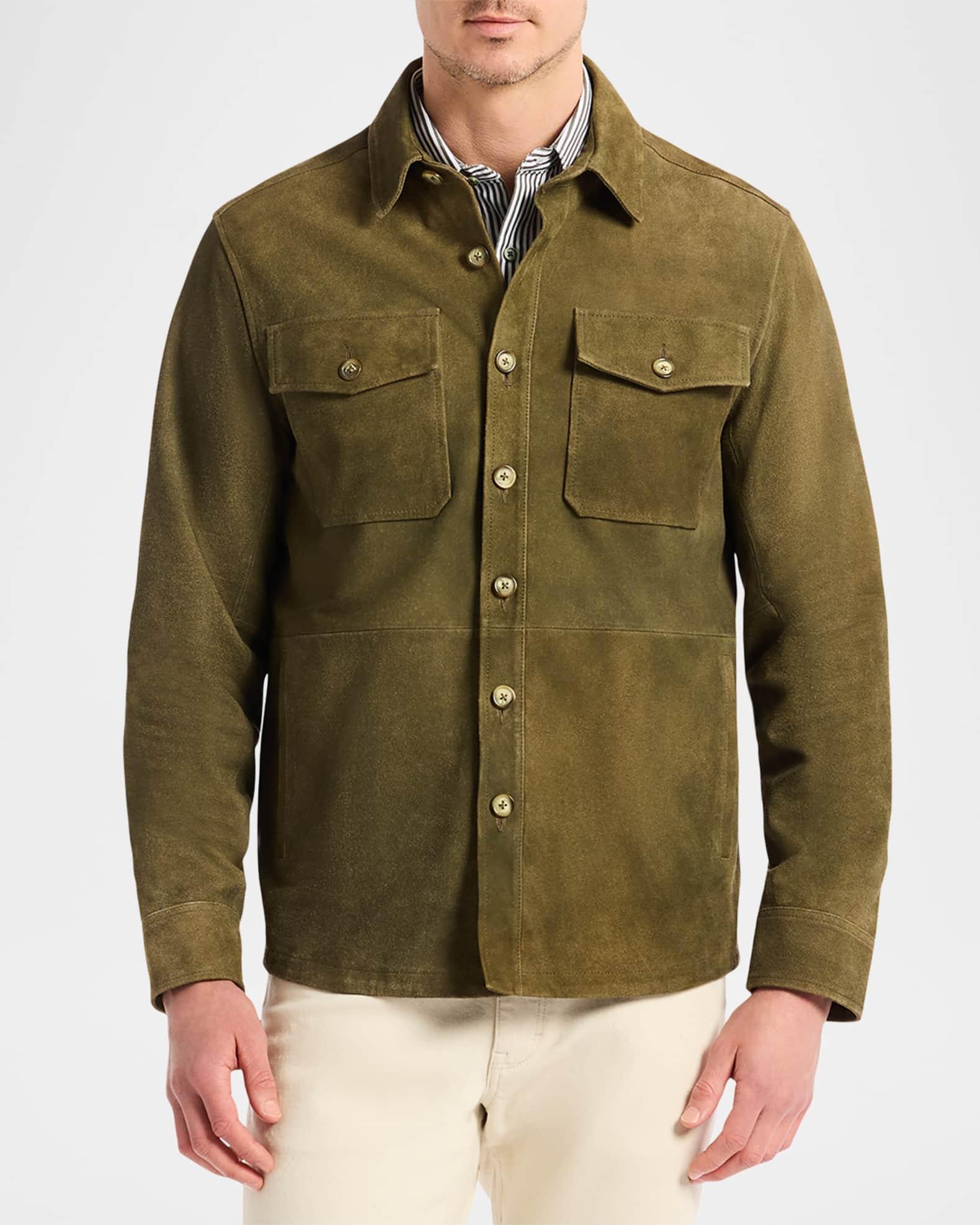 Men's Manzo Suede Flap-Pocket Field Jacket Product Image