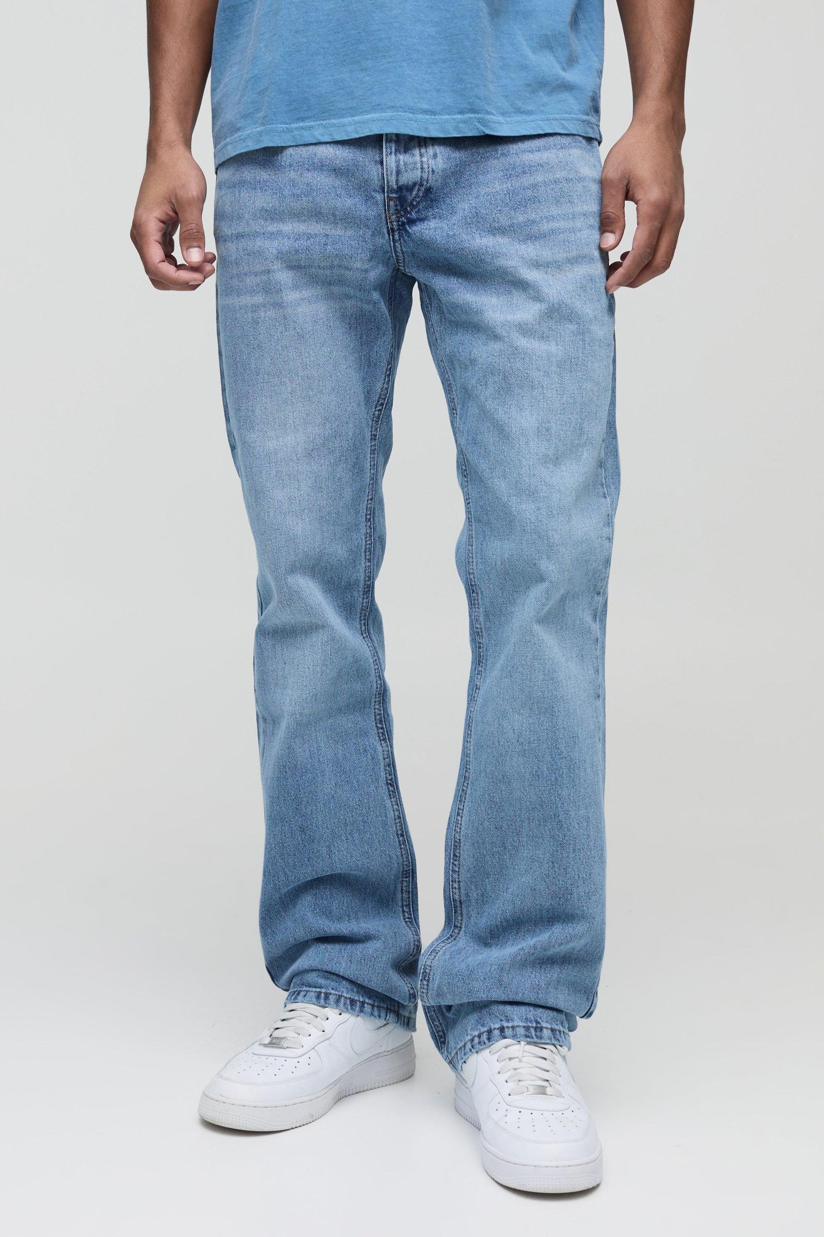 Slim Flared Stacked Washed Jeans | boohooMAN USA Product Image