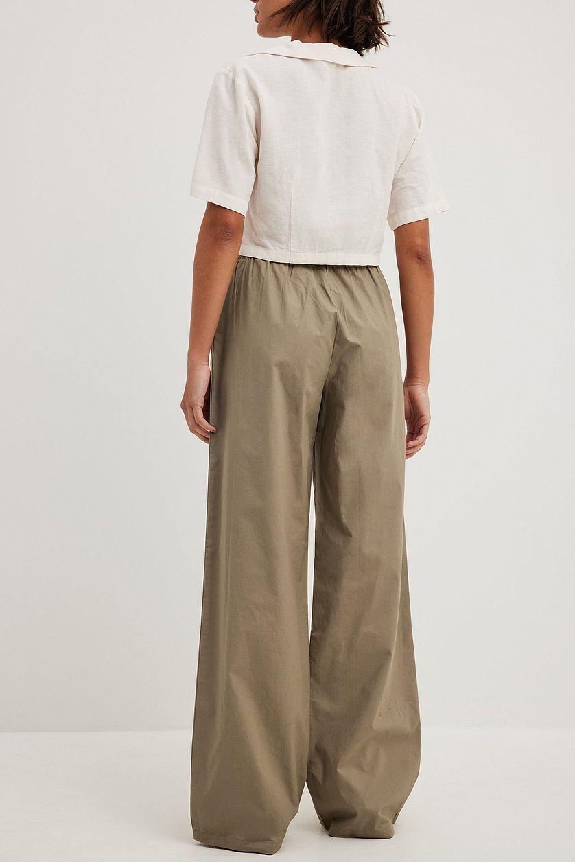 Elastic Waistband Cotton Pants Product Image