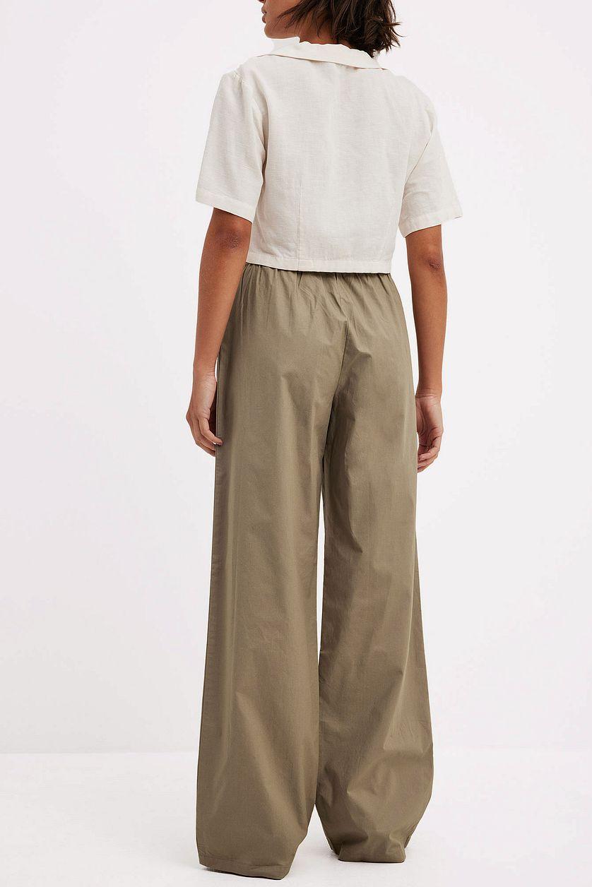 Elastic Waistband Cotton Pants Product Image