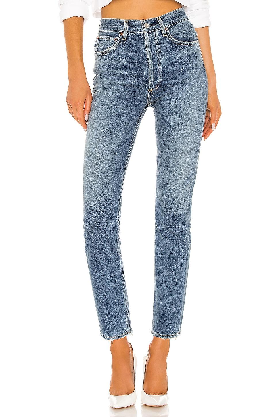 Womens Riley Mid-Rise Straight-Leg Ankle Jeans Product Image