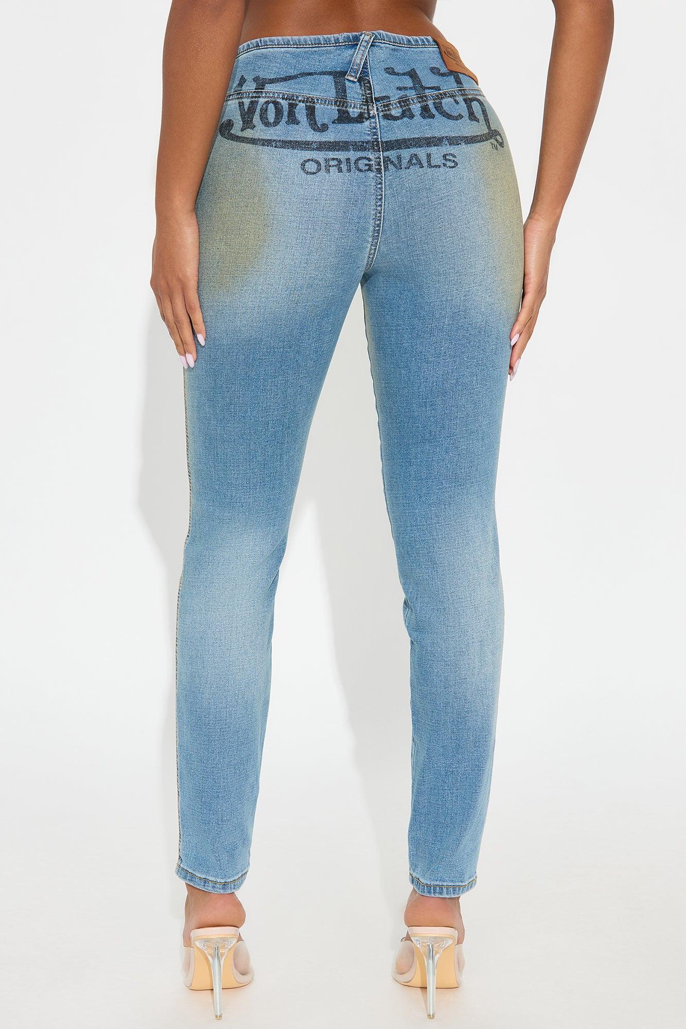 Von Dutch Low Rise Tinted Skinny Jeans - Light Wash Female Product Image