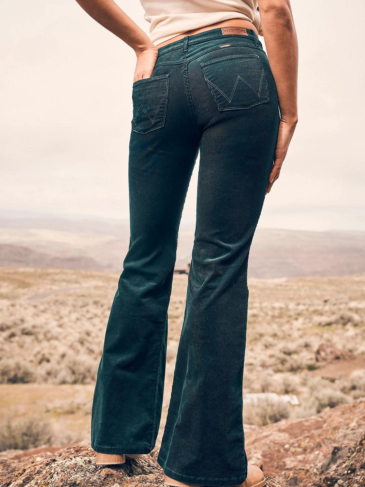 Women's Wrangler® Corduroy High Rise Fierce Flare Jean in Jewel Product Image