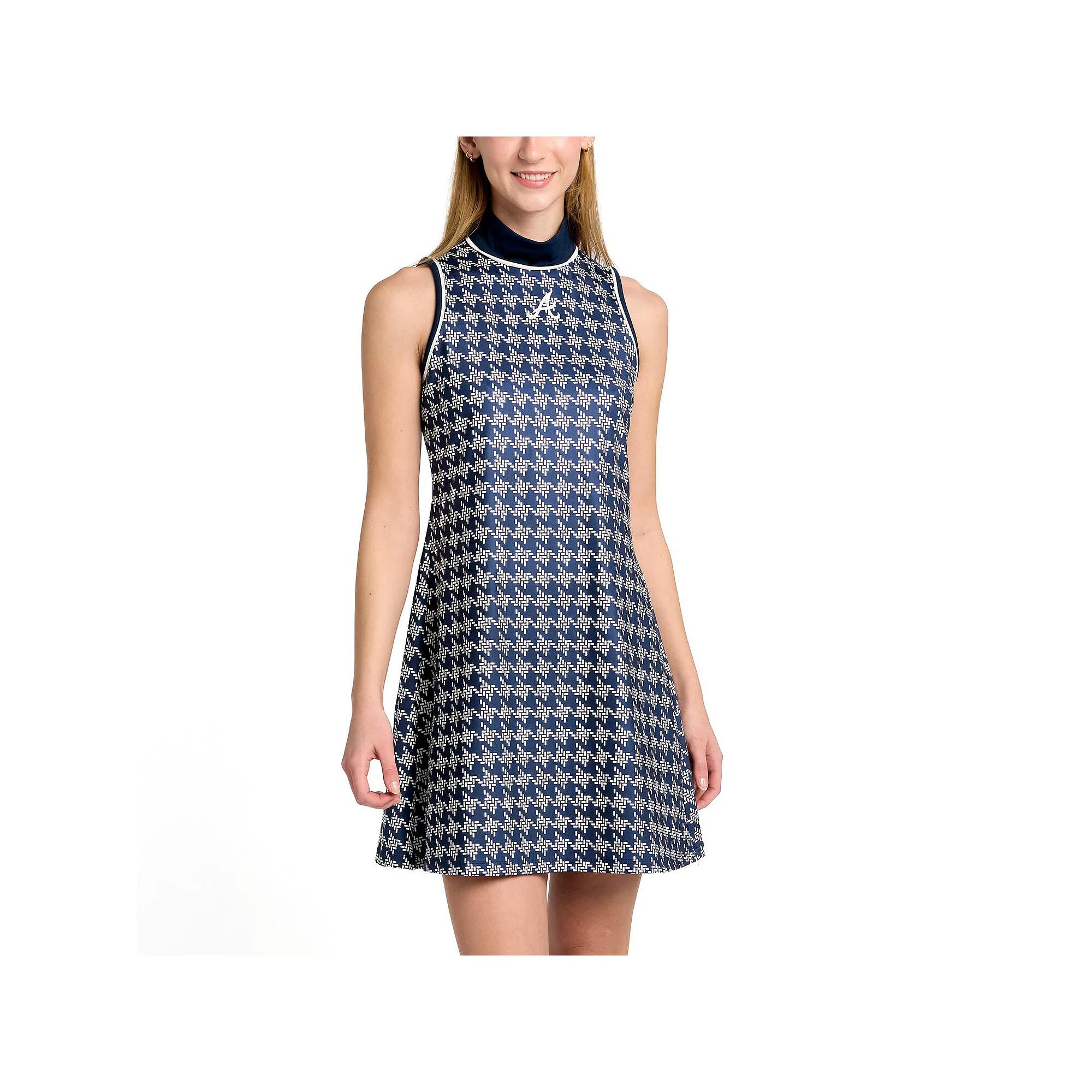 Women's Lusso Navy Atlanta Braves Cameron Dress, Size: Small, Blue Product Image