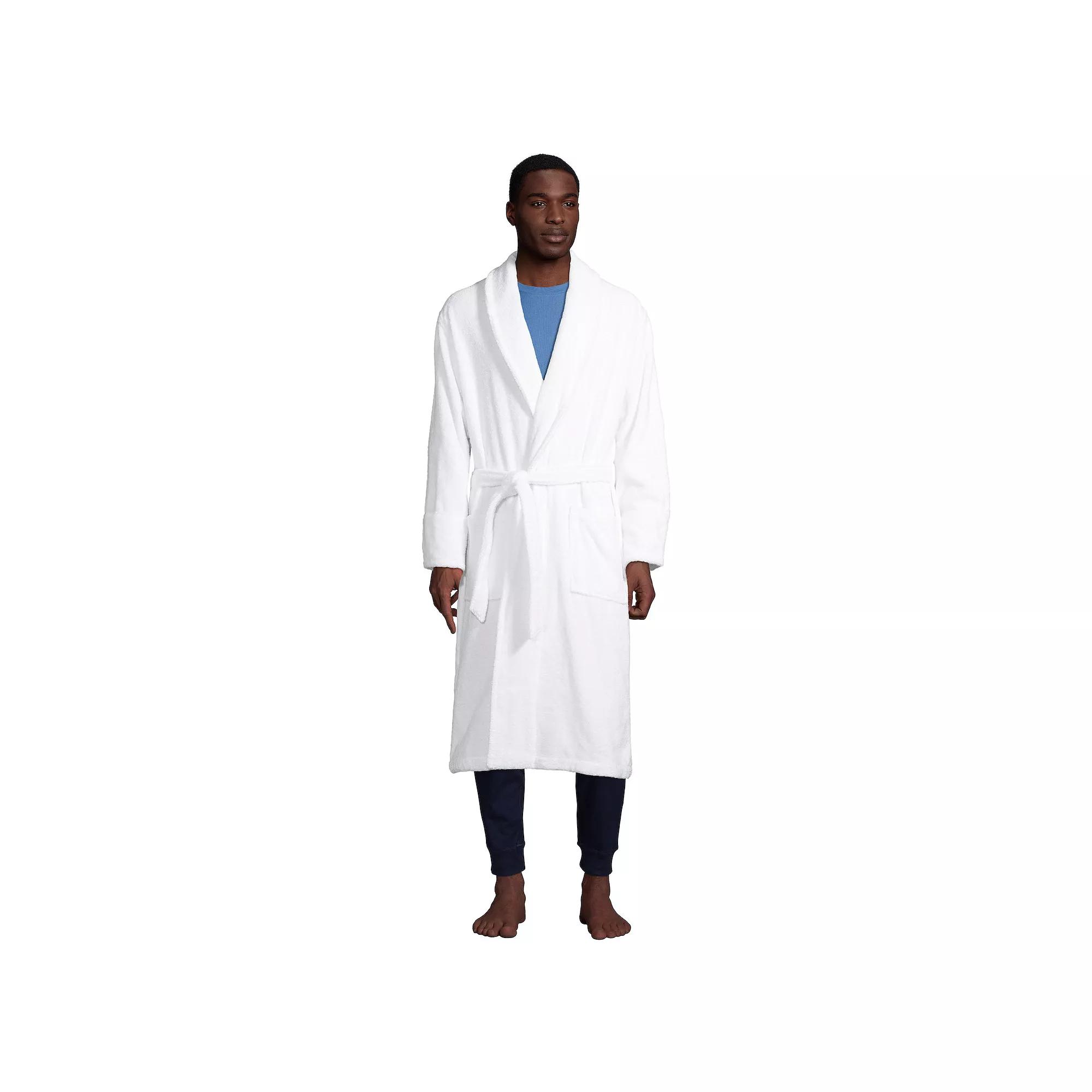 Men's Lands' End Calf-Length Turkish Terry Robe,  Product Image