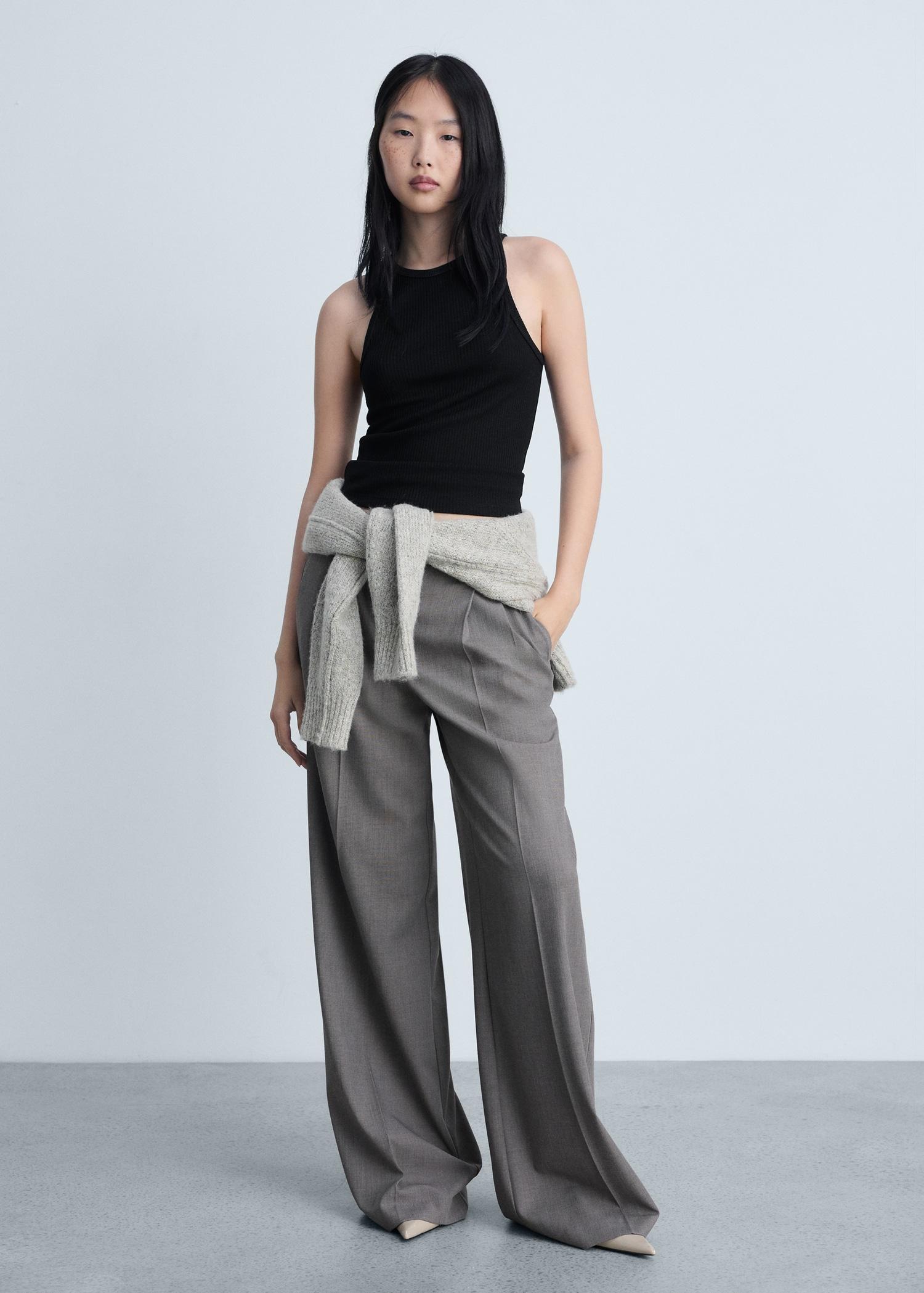 Fine ribbed knit top - Women | MANGO USA Product Image