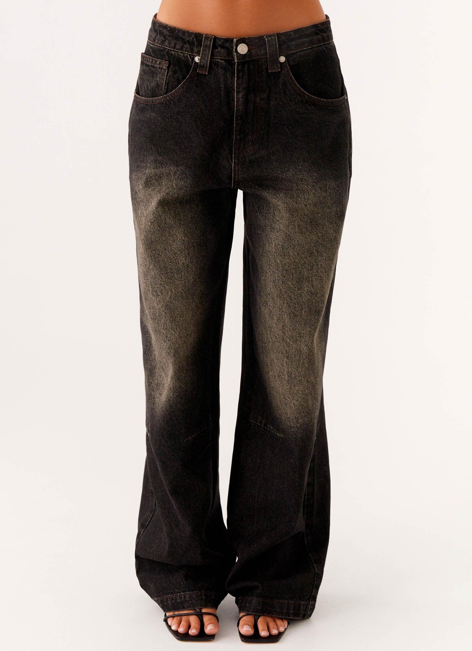 Pera Baggy Denim Jeans - Brown Wash Product Image
