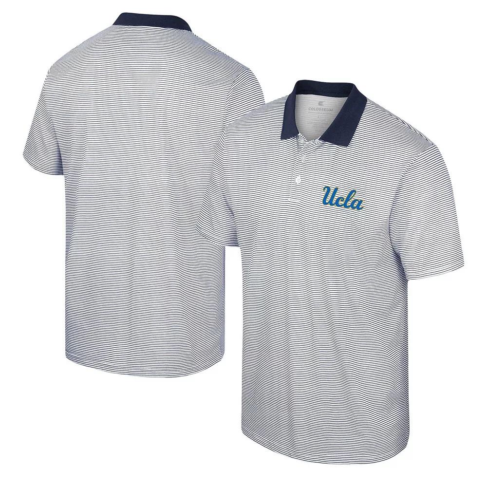 Men's Colosseum White UCLA Bruins Print Stripe Polo,  Product Image