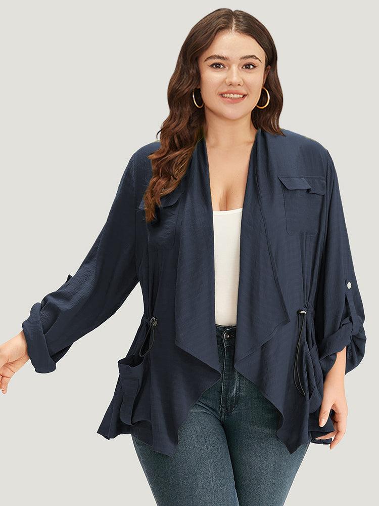 Supersoft Essentials Plain Pocket Asymmetrical Drawstring Coat Female Product Image