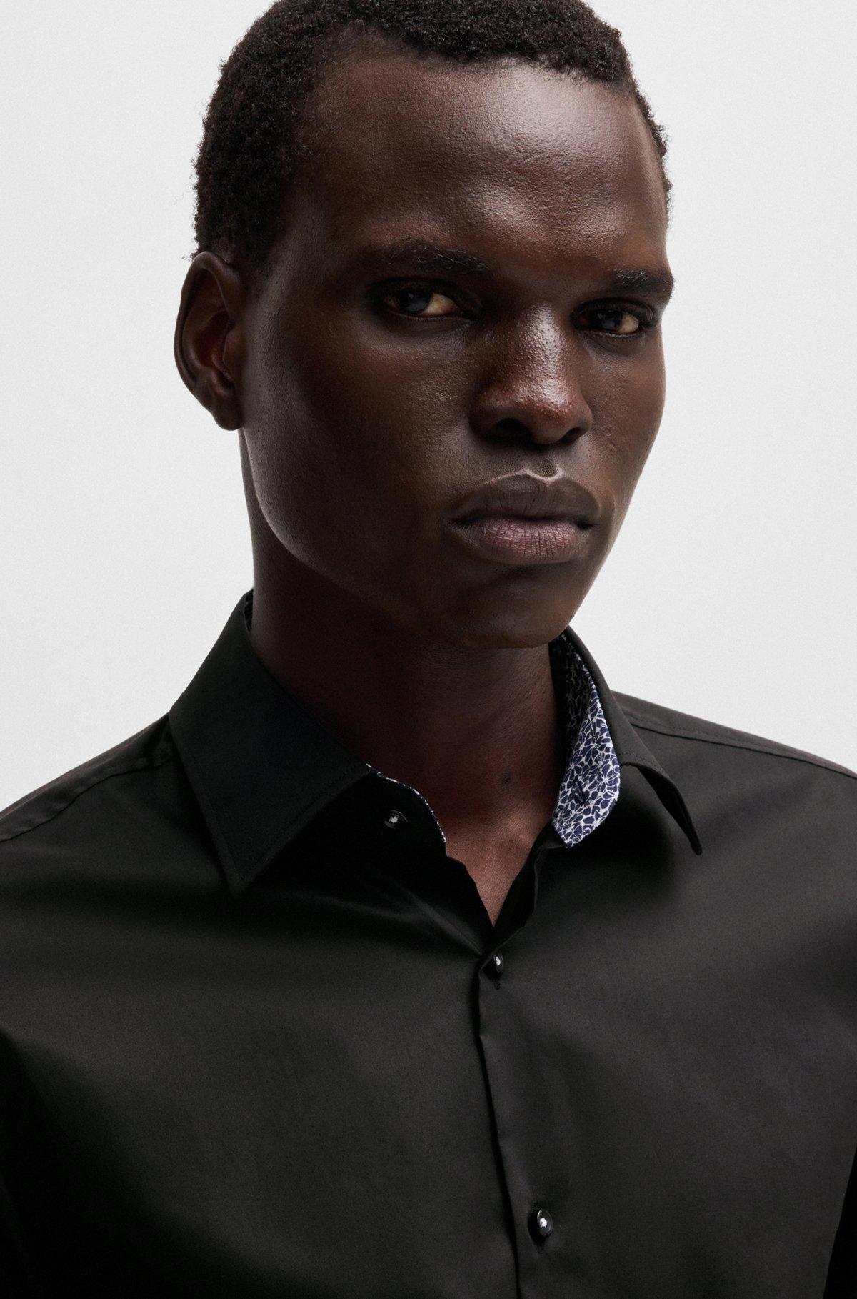 Slim-fit shirt in easy-iron cotton poplin Product Image