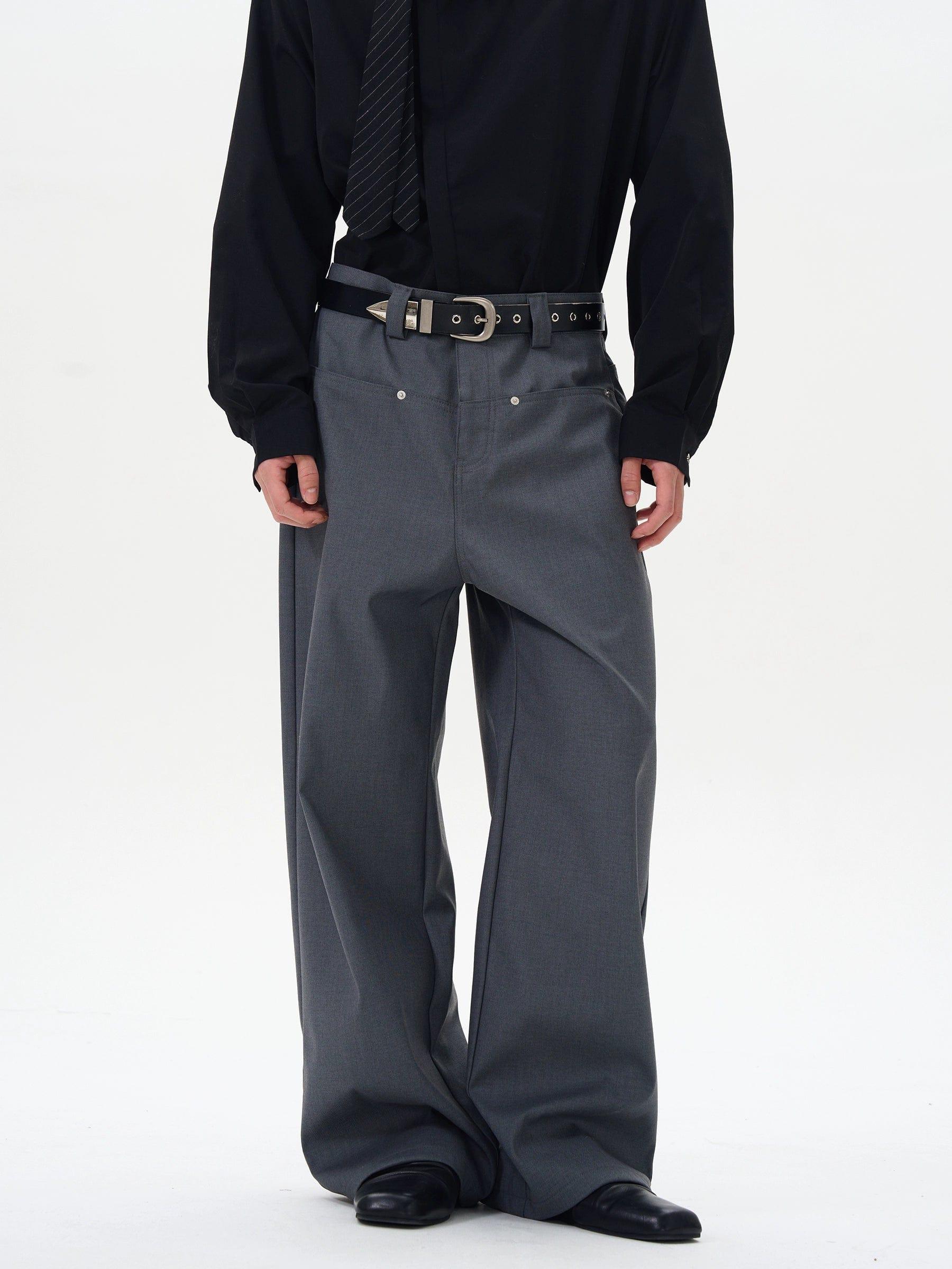 RT No. 12254 DRAPE WIDE STRAIGHT PANTS Unisex Product Image