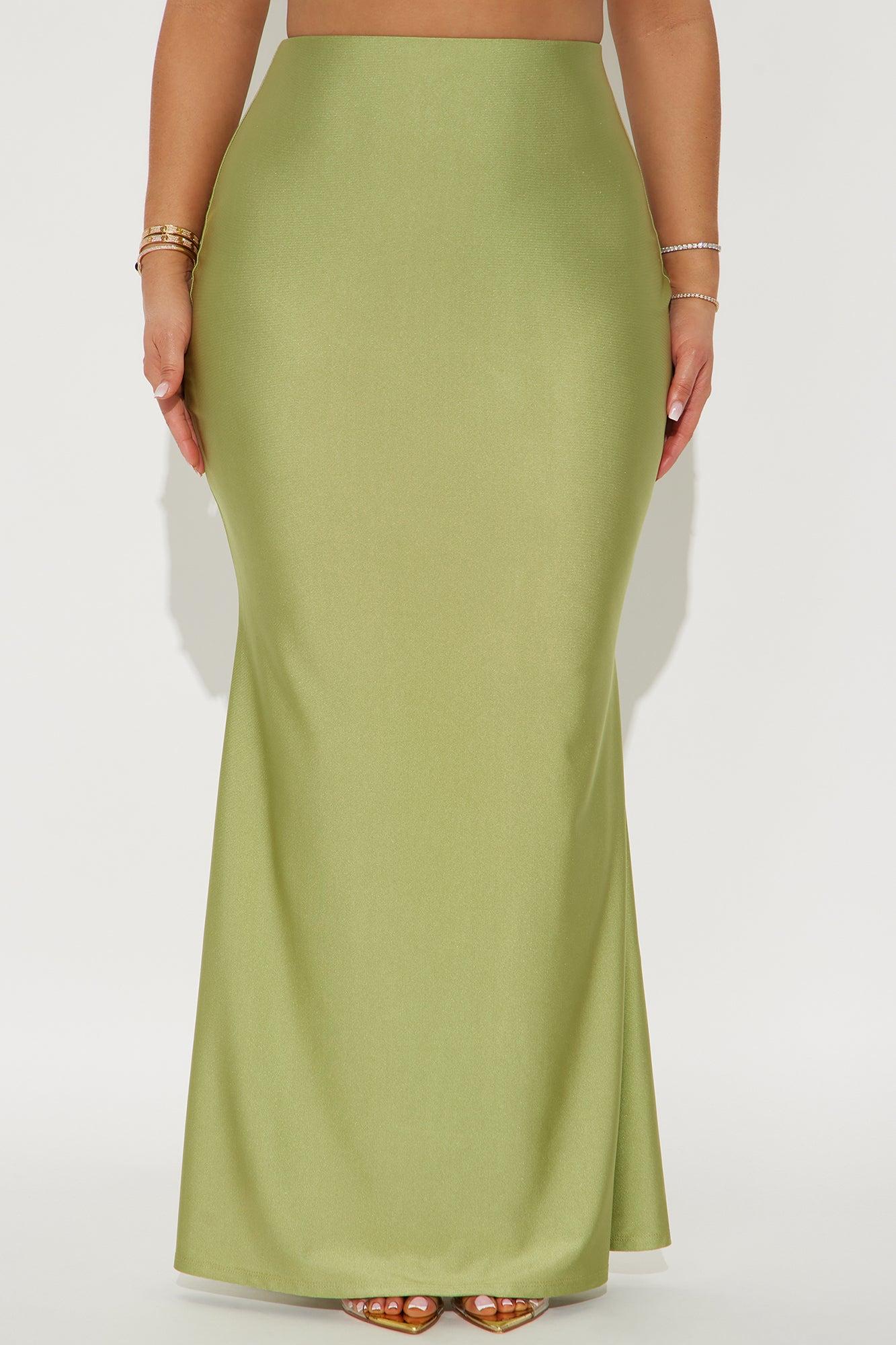 Kiki Mermaid Jersey Maxi Skirt - Sage Product Image