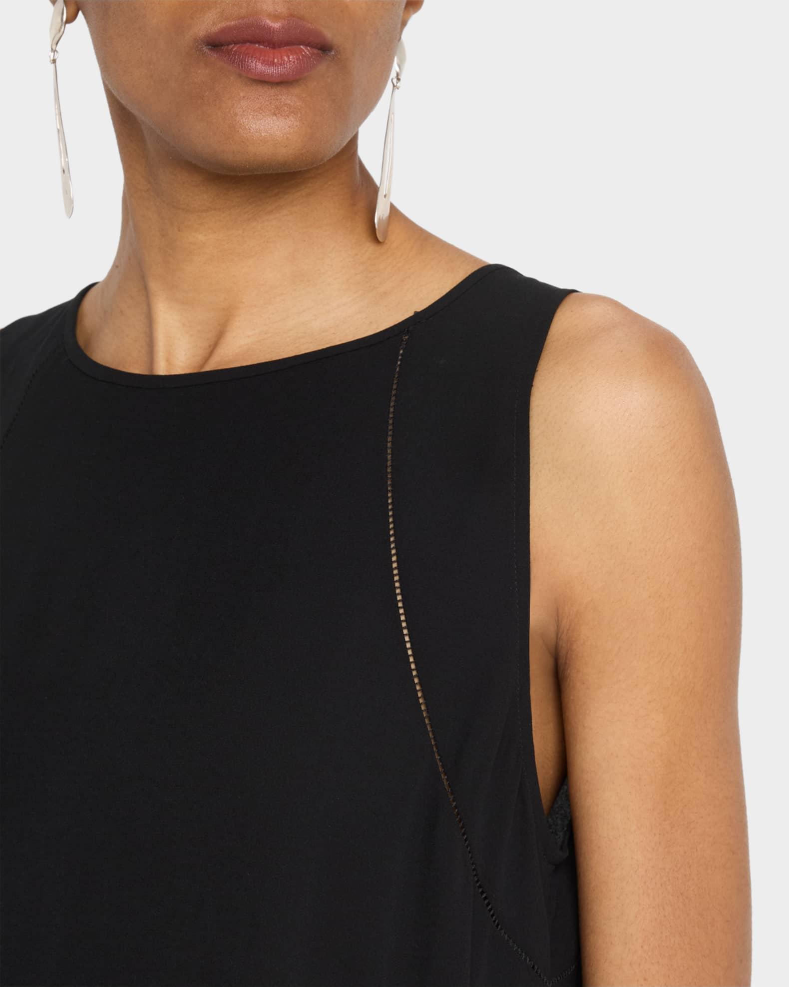 Sleeveless Silk Georgette Crepe Midi Dress Product Image