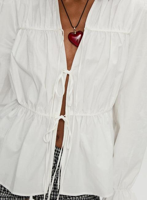 Scarlotte Bow Tie Top White Product Image