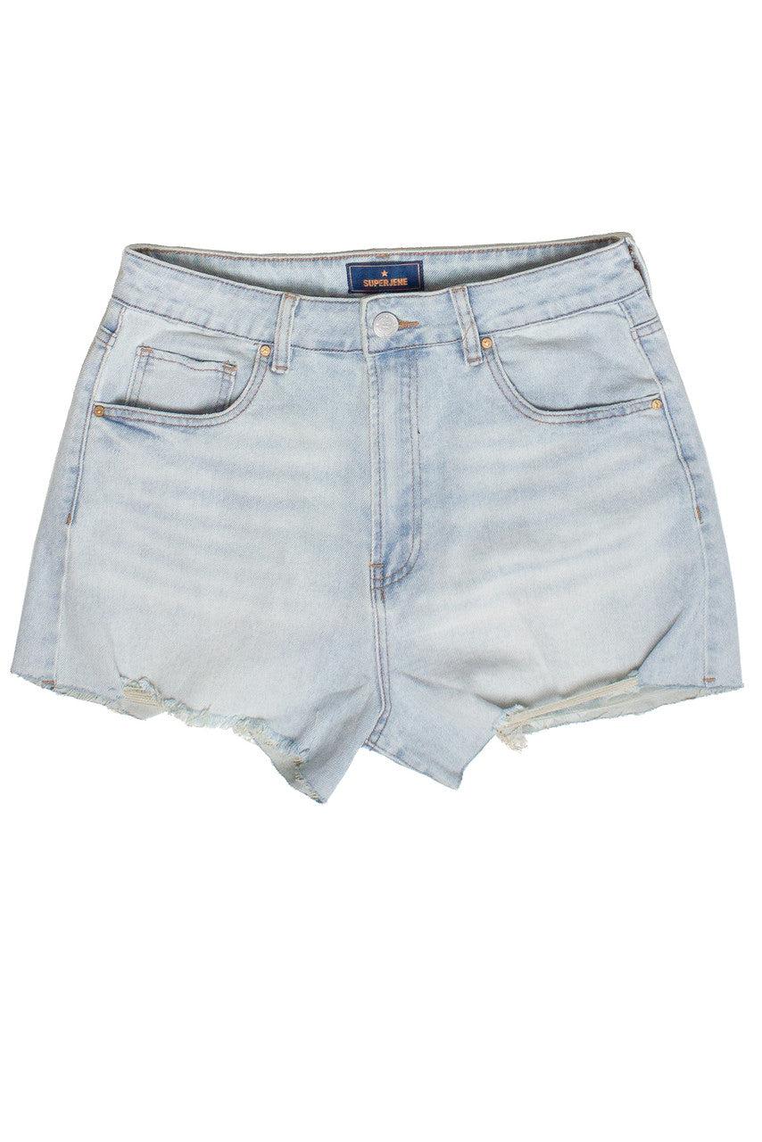 Embroidered Flowers Cut Off Denim Shorts Product Image
