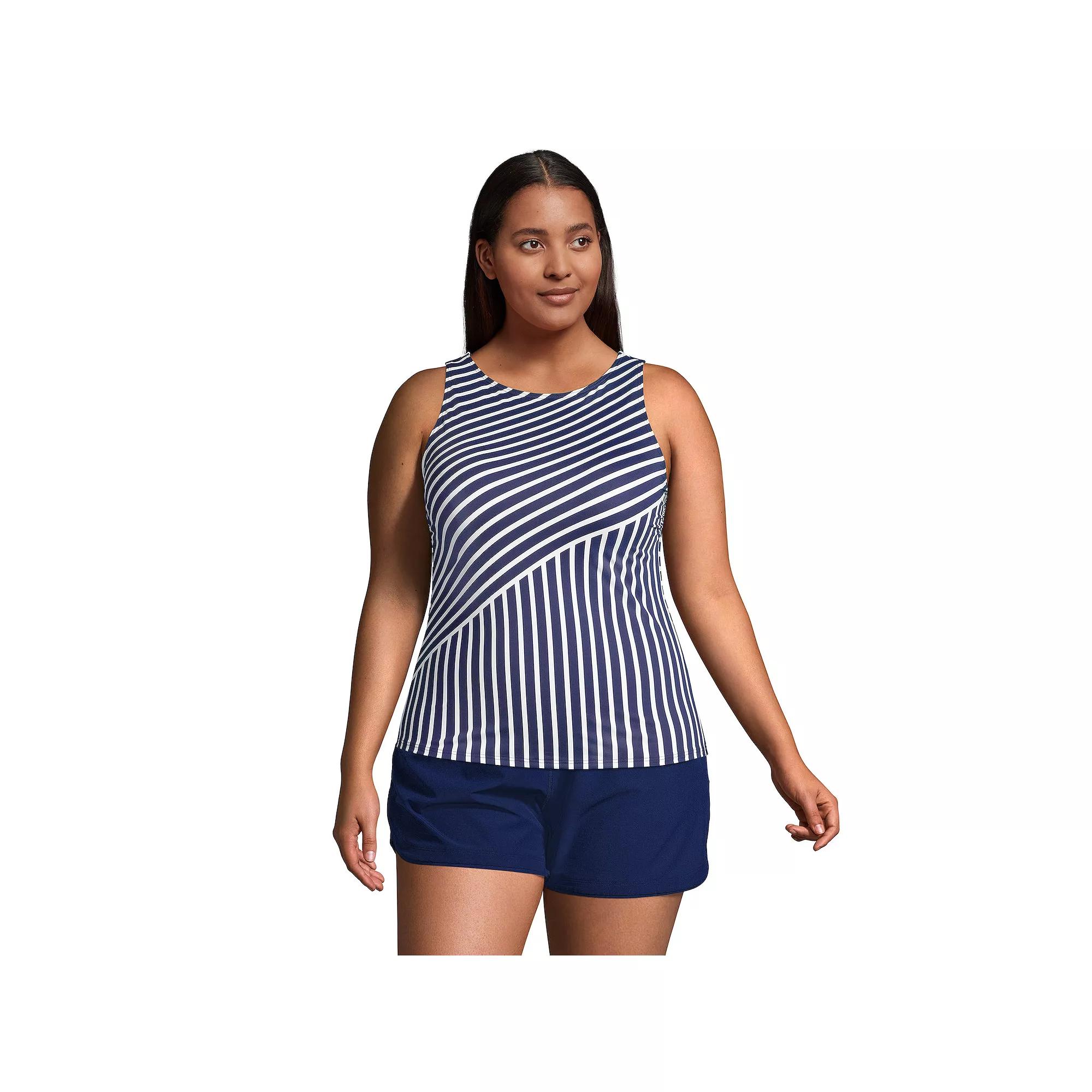 Plus Size Lands' End DDD-Cup Chlorine Resistant UPF 50 Tankini Top, Women's, Size: 20W Ddd, Deep  Blue Product Image
